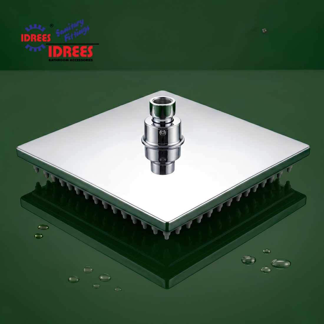 Idrees Square Rainfall Shower Head – Silicone Nozzles, Chrome Finish 6” AND 8”