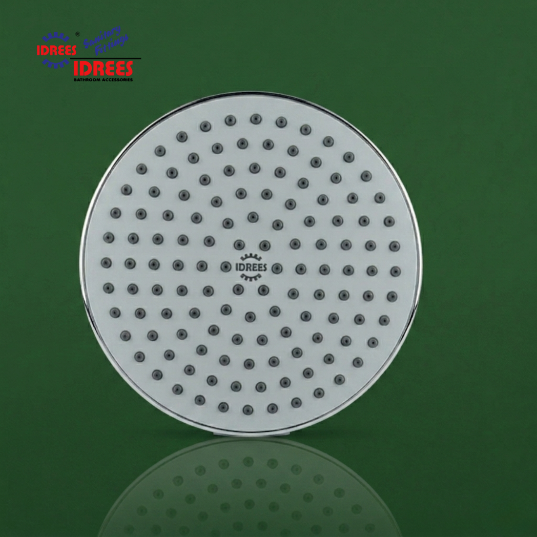 IDREES 8” INCHES Round Rainfall Shower Head – Silicone Nozzles, Chrome Finish