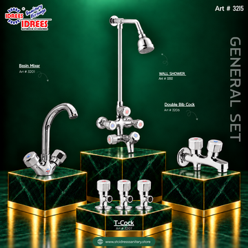 Idrees General Complete Bathroom Fitting Set – Classic Chrome Finish