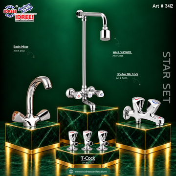 Idrees Royal Complete Bathroom Fitting Set – Premium Chrome Finish