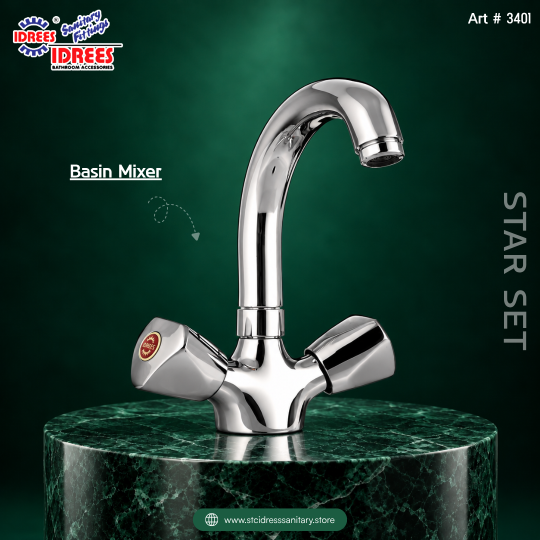 Idrees Star Complete Bathroom Fitting Set – Premium Chrome Finish