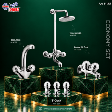 Idrees Economy Complete Bathroom Fitting Set – Chrome Finish
