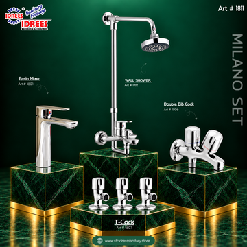 Idrees Milano Complete Bathroom Fitting Set – Contemporary Chrome Finish